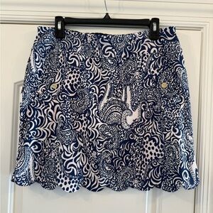 Lilly Pulitzer Monica Scallop Skort - High Tide Navy